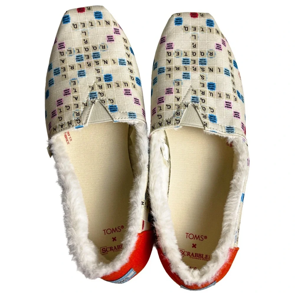 TOMS x SCRABBLE Alpargata Classic Canvas Slip On Flats Size 9 NEW - Picture 8 of 8
